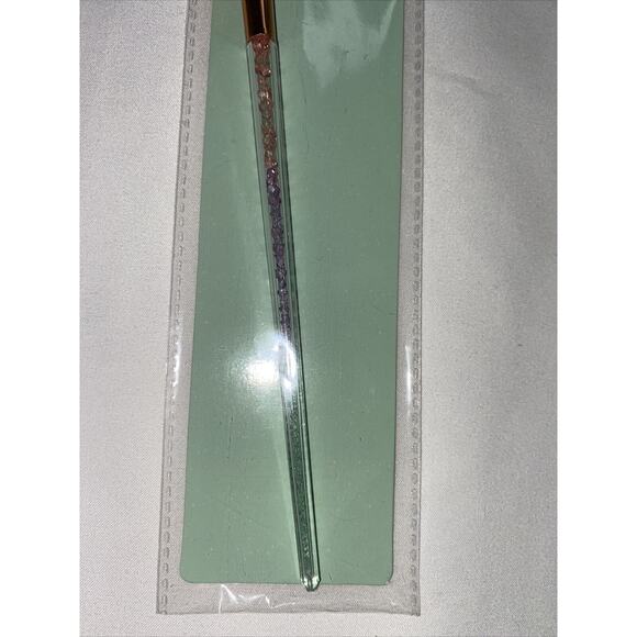 Concealer Makeup Brush Clear Handle Green Purple Pink Crystals - Picture 4 of 6
